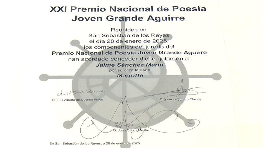 Imagen Jaime Sánchez Marín se alza con el XXI Premio Nacional de Poesía Joven...